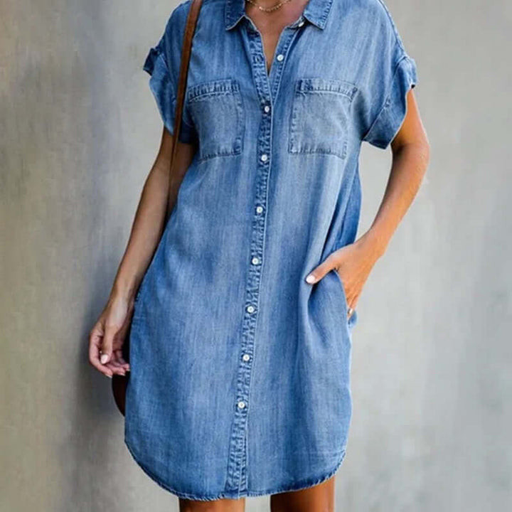 Camilla | Stilig Denim Skjortekjole