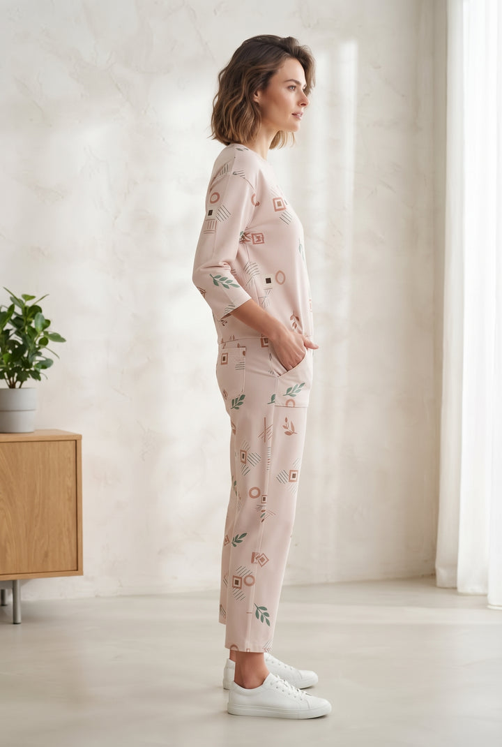 Astrid | Kvinners Hvite Korte Ermer Bredbein Jumpsuit Crew Neck