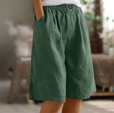 Ella | Kvinne Shorts Løs Passform Elastisk Midje