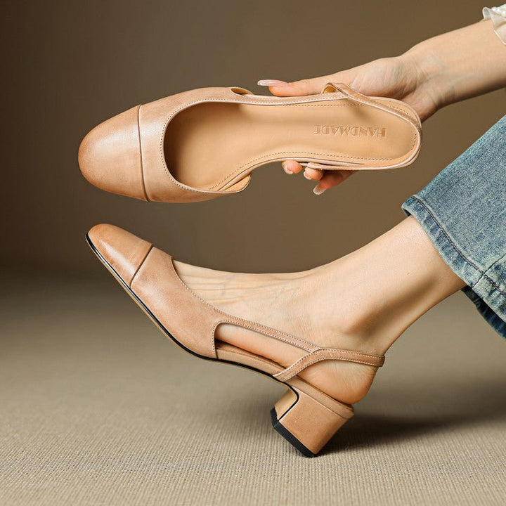 Sofia | Damers ekte skinn slingback pumps med mandeltå