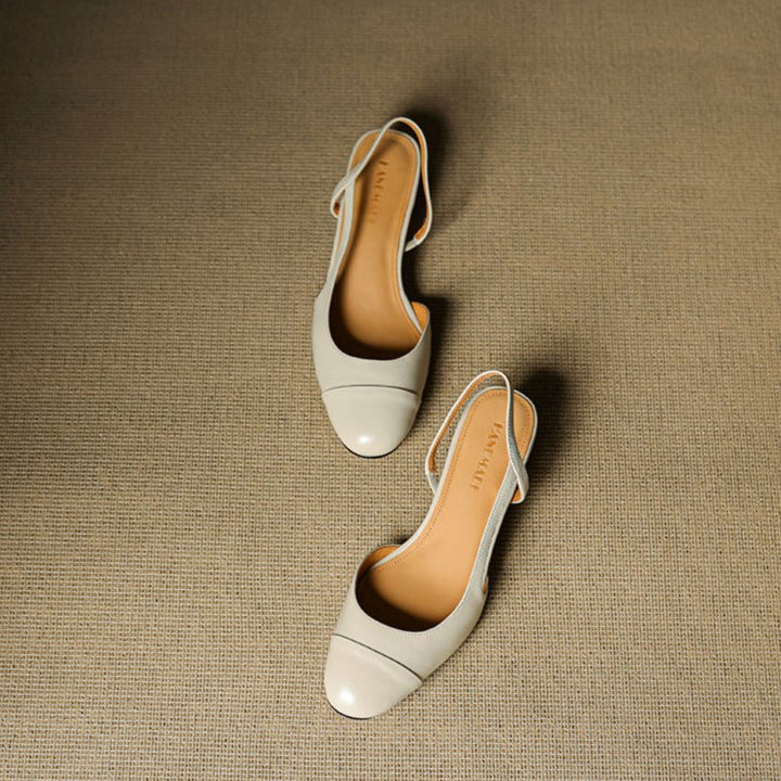 Sofia | Damers ekte skinn slingback pumps med mandeltå