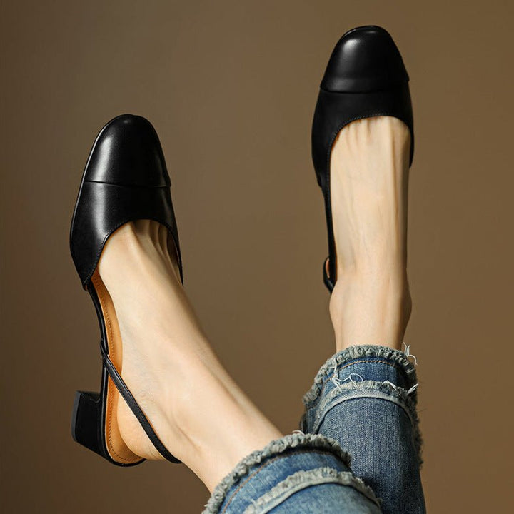 Sofia | Damers ekte skinn slingback pumps med mandeltå