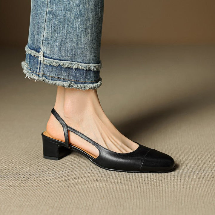 Sofia | Damers ekte skinn slingback pumps med mandeltå