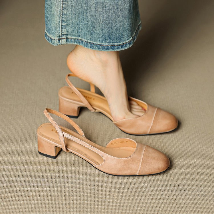Sofia | Damers ekte skinn slingback pumps med mandeltå