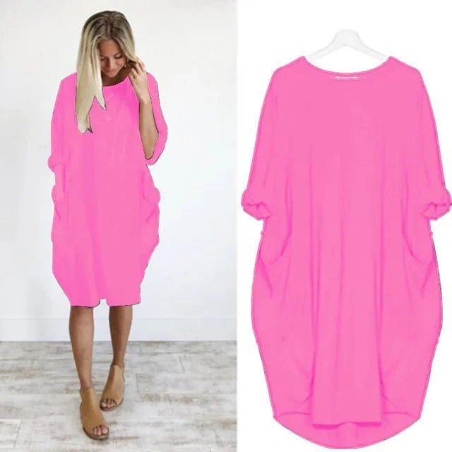 Astrid | Plus Size Kjole med Lommer Løs Passform Elegant Stil