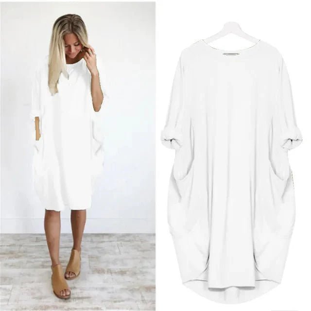 Astrid | Plus Size Kjole med Lommer Løs Passform Elegant Stil