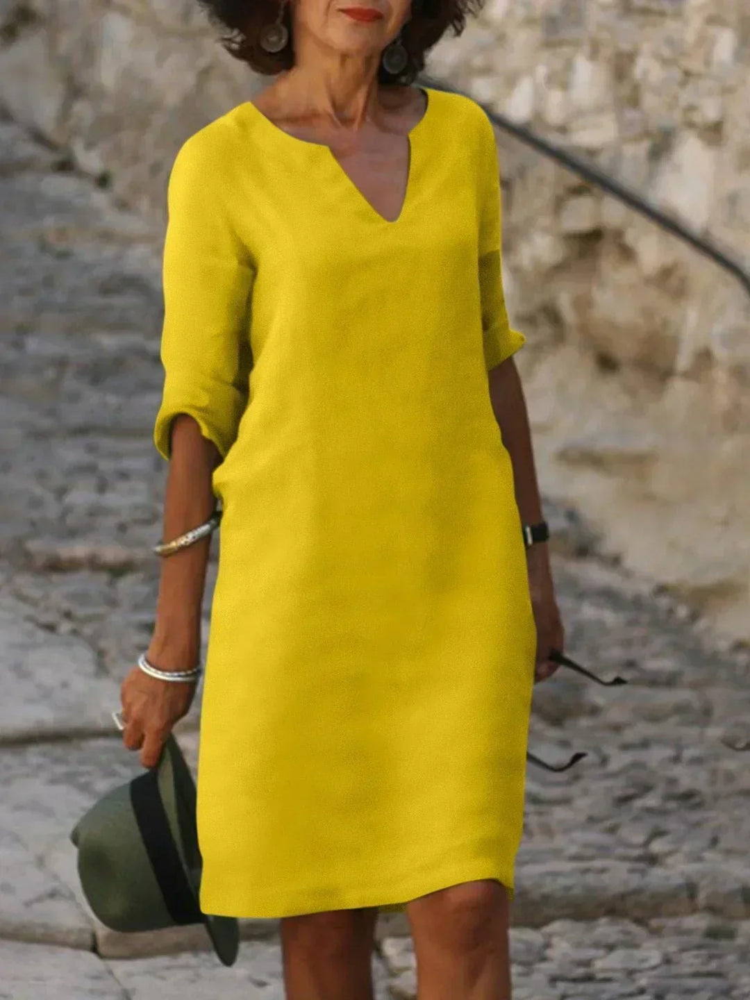 Josette | Elegant Kjole med V-Hals